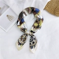 Elegant 70cm square silk scarf with vintage geometric compass pattern and bohemian style - 15 Hexagon Geometric