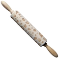 Christmas themed engraved wooden rolling pin with snowflake and snowman patterns - Christmas Elements (JM01004)