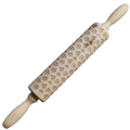 Wooden rolling pin with poker card suits engraving for embossed cookie dough baking - Poker Suits (JM01031)