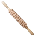 Wooden rolling pin with laser-engraved Christmas reindeer and snowflake patterns - Christmas Gifts (JM01674)