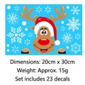 Sticker de Noël renne de dessin animé et flocons de neige, décalcomanie de 20x30 cm - Modèle 06 Renne Mignon