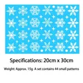 Blue Christmas snowflake window decals, static glass stickers 20x30cm set of 44 pieces - Model 16 Multi-size Snowflakes
