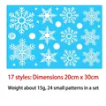 Double-sided white snowflake window stickers for Christmas decor, 20x30cm sheet size - Model 17 Geometric Snowflakes