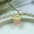 Anhänger Cupcake-Form Emaille Rosa Grün mit Herz für DIY Schmuckherstellung - 9# Eiscreme