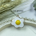 Spiegelei Emaille Anhänger in Goldoptik für DIY Schmuckherstellung 22x17mm - 21# Großes Spiegelei