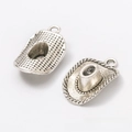 Deux breloques chapeau de cowboy en alliage argenté rétro pour création de bijoux DIY - Argent Antique