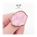 Pink shell resin nail palette ring with gold trim in 34x30mm size for nail art - Pink Lace-shaped