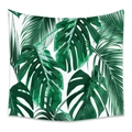 Bohemian wall tapestry with green tropical monstera and palm leaves on white background - 73X95CM (Cross-border Brushed) / LT050-6 (Tropical Green Leaves)