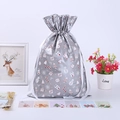 Sachets cadeaux de Noël argentés avec motifs, attaches dorées et cartes de vœux festives - Motif Gris 42*29cm