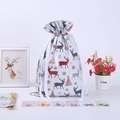 Christmas drawstring gift bags with reindeer and tree patterns including tags and ties - Floral Deer 42*29