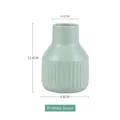 Minimalist light green ceramic vase with vertical relief texture for home decor - Small / Green