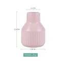 Pink minimalist ceramic vase with vertical stripe texture and narrow neck design - Small / Pink