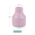 Jarrón de cerámica lila con diseño cilíndrico escalonado y textura acanalada, de 11,8cm - Pequeño / Violeta Claro