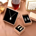 Schmuckschatulle in Champagner-Gold für Halsketten und Ohrringe mit Samtfutter - 5*5*3cm / Champagnergold