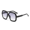 Oversized square black sunglasses with purple gradient lenses and silver dots - Black Frame Gradient Grey