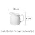 Lattiera in ceramica bianca con manico 190ml per servire caffè e salse gourmet - Tazza da Latte da 190ml