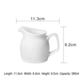 White ceramic 280ml milk jug with handle for coffee foam and sauce serving - 280ml Milk Cup