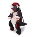 Zaino di peluche a forma di triceratopo per bambini con motivo tie-dye rosso e nero - Triceratopo Rosso