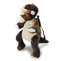Zaino di peluche marrone a forma di triceratopo per bambini con corna bianche - Triceratopo Caffè