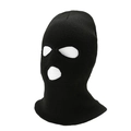 Men's windproof 3-hole knitted balaclava mask for winter outdoor cycling and warmth - One Size / Black