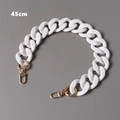 Detail of 45cm white matte acrylic chain strap with gold lobster clasps for bags - 45cm / Frosted White