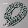 Detailed view of 120cm matte green acrylic chain strap with gold metal swiveling clasps - 120cm / Matte Green