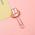 Creative rabbit cartoon bookmark with a rose gold metal clip for students - Yellow Face Rabbit