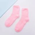 Soft coral fleece socks in pink for women, thick thermal sleep socks for winter comfort - Pink