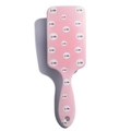 Pink cartoon air cushion hairbrush with white polka dots, heart patterns and Love text - LOVE
