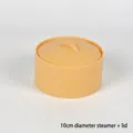 Miniature 10cm toy food steamer with lid featuring realistic bamboo weave texture - 10cm Plastic Steamer with Lid