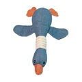 Durable blue denim goose plush squeaky toy for dogs with orange beak and feet - Blue Wild Goose