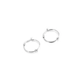 Pendientes de aro con nudo plateado de acero inoxidable pulido para mujer - 20mm / Color Acero