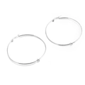 Minimalist silver stainless steel hoop earrings with unique knot design detail - 50mm / Steel