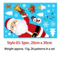 Kerst raamstickers set met Kerstman en sneeuwpop patronen, maat 20x30cm, 26 stuks - Model 03 Feestelijke Mix