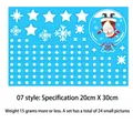 Christmas window sticker with Santa Claus and stars on blue background style 07 - Model 07 Upside Down Santa