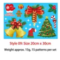 Christmas window stickers set with tree and bells, 20x30cm double-sided static decals - Model 09 Merry Christmas