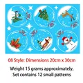 Christmas snowman and reindeer window stickers, 20x30cm festive glass decals - Model 08 Crystal Snowball