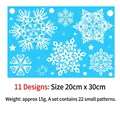 Double-sided white snowflake window stickers for Christmas decor, set of 22 pieces - Model 11 Winter Snowflakes