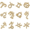 Gouden dierenriem hangers met kristallen voor het maken van DIY kettingen en sieraden - Ram / Goud