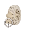 Geflochtener gewachster Seilgürtel in Beige mit runder Metallschnalle und PU-Details - Beige / 105cm