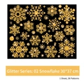 Dettaglio di adesivi natalizi per finestre con fiocchi di neve dorati e 36 motivi vari - Serie Glitter: Fiocco di Neve Dorato Stile 02