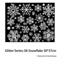 Glittery silver snowflake window decals for Christmas decor, set of 36 geometric designs - 30*37cm / Glitter Series: Silver Snowflake Style 06