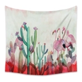 Bohemian tropical tapestry featuring flamingos and cacti in vibrant watercolor style - 73X95CM (Cross-border Brushed) / LT098-4 (Flamingo and Cactus)