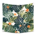 Bohemian tapestry featuring tropical monstera leaves and hibiscus flowers for wall decor - 73X95CM (Cross-border Brushed) / LT050-1 (Tropical Plant)