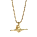 Golden titanium steel skateboard truck pendant necklace with round box chain for unisex - Chain Length 60cm / Gold