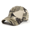Detail of army camouflage baseball cap featuring U.S. ARMY embroidery and cotton twill texture - Adjustable / Camouflage