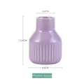 Jarrón moderno de cerámica morada con textura de rayas verticales y diseño minimalista - Pequeño / Morado