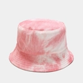 Detailed texture of pink tie-dye corduroy fabric on a soft winter bucket hat - M (56-58cm) / Thick Stripe Pink Tie-Dye