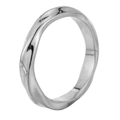 Anillo irregular de acero inoxidable plateado con acabado de textura de lava - Plateado / US 5