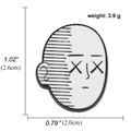 Minimalist Saitama anime enamel pin brooch with 2.6cm height and 2.0cm width dimensions - Minimalist Parody Head
